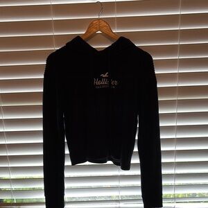 Hollister Women's Black Hoodie with Logo